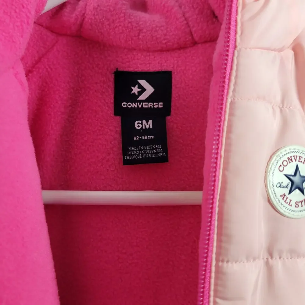 Converse Pink Infant Puffer Bunny Snow Suit Size 6 Months 21626-1281